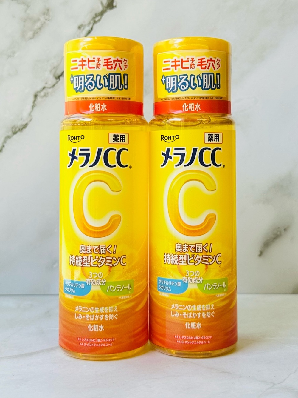 Rohto Melano CC Vitamin C Brightening Pore Care Lotion Toner 2 Pack New Japan